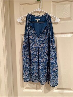 Max Studio Blue Floral Halter Camisole